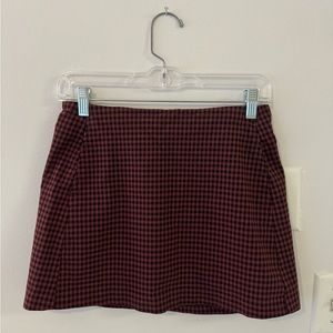 Urban Outfitters Brown and Black Check Mini Skirt